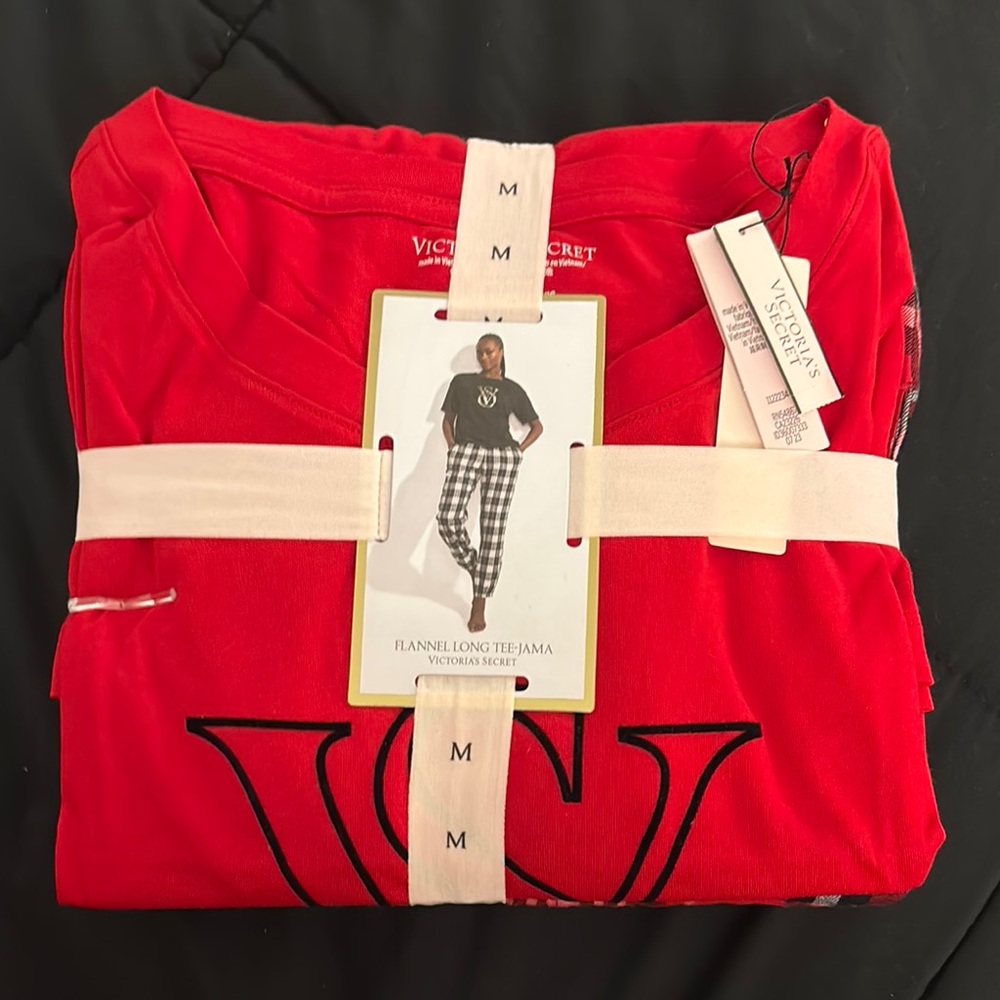 Victoria's Secret Red Flannel Long Tee